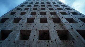 modern architectural facade with repeating geometric patterns photo