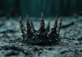 Mysterious dark crown like structure on the ground photo