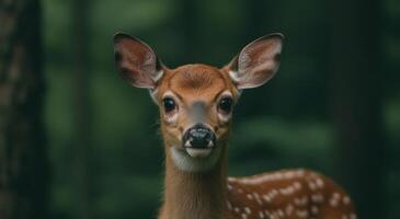 Curious deer in the forest photo