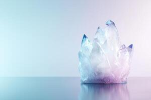 Iridescent crystal formation on reflective surface photo