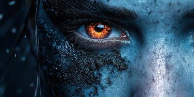 Intense fiery eye in the cold photo