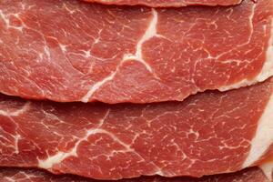 Close up view of raw red meat texture photo
