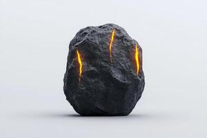 glowing molten rock erupting from volcanic mountain photo