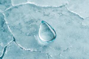 A drop of water on a cracked surface photo