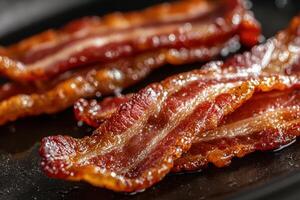 Bacon is a popular food that is often served with eggs photo
