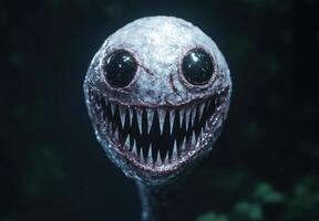 Creepy deep sea fish with sharp teeth photo