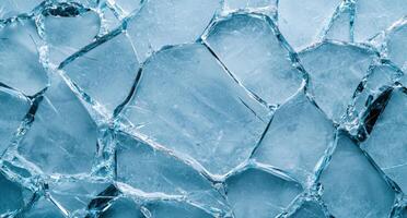 A close up of a blue ice wall photo