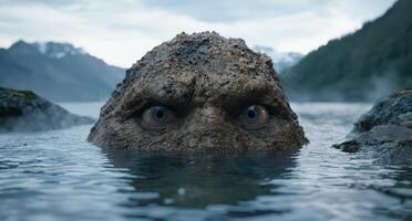 Mysterious creature emerges from the depths photo