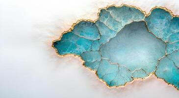 Stunning abstract geode pattern with golden cracks photo