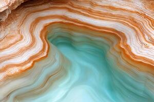 Vibrant mineral cave with swirling patterns photo