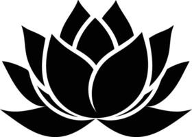 A black and white lotus flower on a white background vector