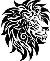 A tribal lion head with tribal design vector