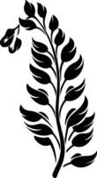 A black and white drawing of a fern vector