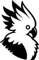 A black and white image of a bird head vector