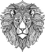 Lion head coloring pages vector