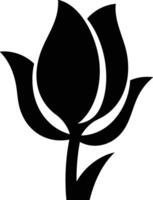 A black and white tulip flower on a white background vector