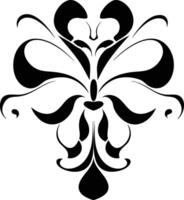 A black and white design with a butterfly vector