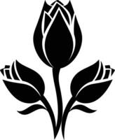 Black and white tulip flower clip art vector
