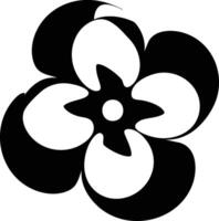 A black and white flower with a single petal vector