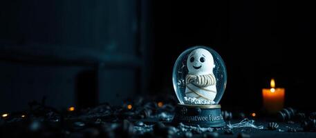 glass sphere enclosing a ghost figurine photo