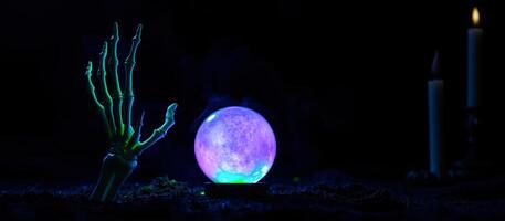 glowing orb beckons from the shadows photo