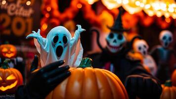 ghost reaches a pumpkin photo