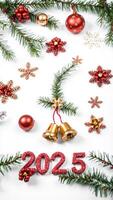 festive new year's design with 2025 red glitter photo