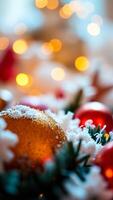 golden ornament gleaming the festive lights photo