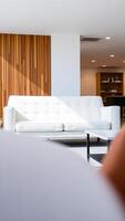 white sofa a modern minimalist space photo