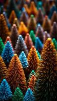 colorful array miniature trees photo