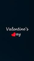 red heart on a dark background with valentine's day white script photo