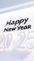 3d rendering the words happy new year bold black text with white 2025. photo