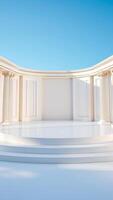 white circular platform with classical columns photo