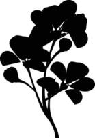 A black and white silhouette of a flower vector