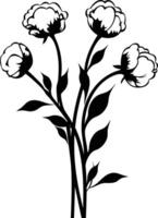 Black and white flowers on a white background vector