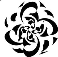 A black and white design with a flower in it vector
