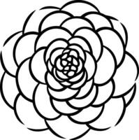 A flower is drawn in black and white vector