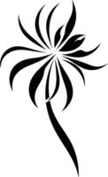 A black and white flower with a stylized design vector