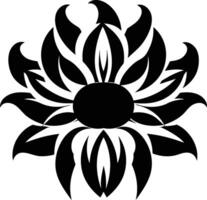 A black and white sunflower tattoo design vector
