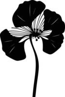Black and white flower silhouette on white background vector