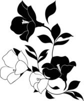 Black and white flowers on a white background vector