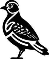 A black and white bird with a patterned design vector
