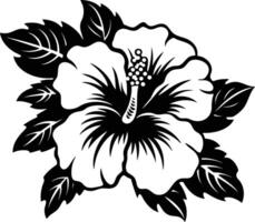 Black and white hibiscus flower clip art vector