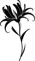 A black and white flower with swirls on it vector