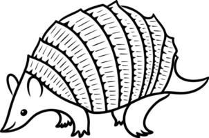 An armadillo coloring page vector
