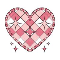 Pink Sparkling Heart with Geometric Pattern Illustration vector