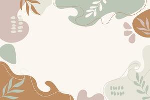 Modern art background with organic fluid shapes in flat hand draw style.. vector