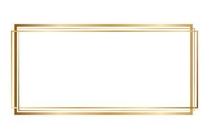Golden shiny rectangular frame isolated on white background vector