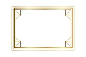 Luxury Golden Retro Rectangle Frame Isolated on White Background vector