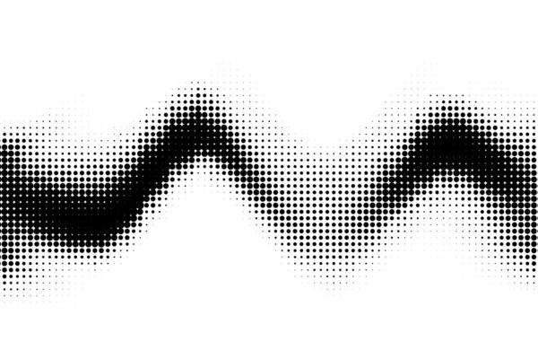 Wavy Halftone Dotted Background. Black and white comic half tone pop art background
